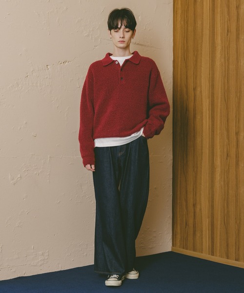 RAGEBLUE（レイジブルー） ポロシャツ Relax Fit WOOLY Knit Polo