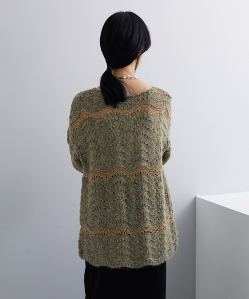 「SHENERY」 長袖ニット FREE オフホワイト レディース_画像7