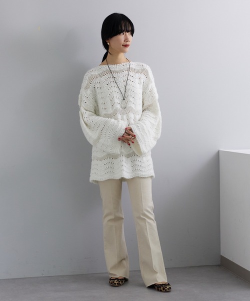 「SHENERY」 長袖ニット FREE オフホワイト レディース_画像9