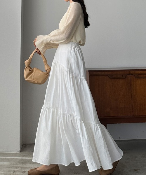 「Louere」 フレアスカート X-LARGE ホワイト レディース_画像6