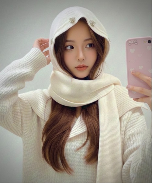 インフィニティニキ　非売品　帽子&マフラーSET ミニミニストア miniministore マフラー帽子うさぎ耳 ファー帽子ボア