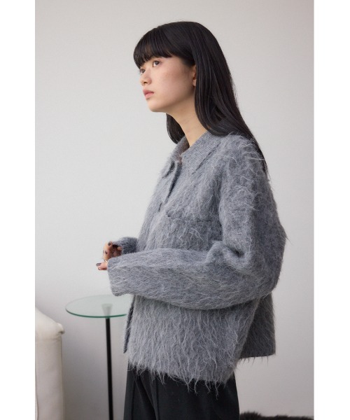 AZUL BY MOUSSY（アズールバイマウジー） カーディガン シャギー襟付き