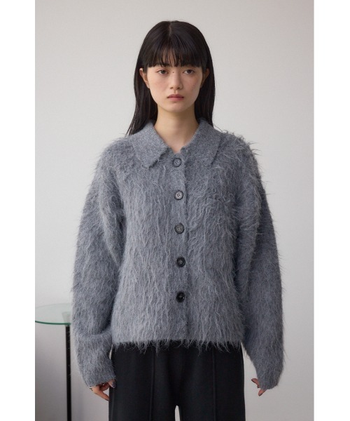 AZUL BY MOUSSY（アズールバイマウジー） カーディガン シャギー襟付き