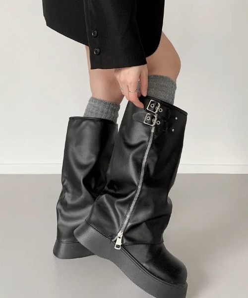 gossip!ロサンゼルス ブーツ Y2K ヴィンテージロングカバーブーツ