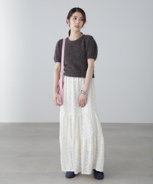 「FREE'S MART」 半袖ニット FREE ホワイト レディース_画像6