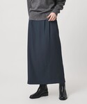 スカート 2タック デニムライク ロングスカー...の詳細画像4