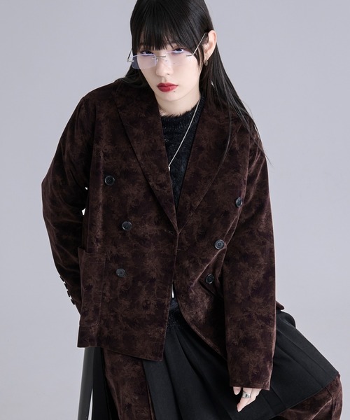 BLACK PEACE NOW スカル　ベルベット　テーラード　ジャケット Ellno Loset（エルノロゼット） ジャケット テーラードジャケット