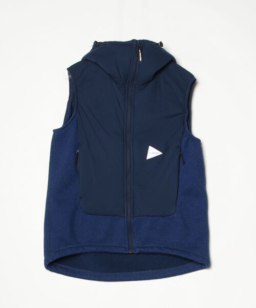 アンドワンダー　ベスト and wander(アンドワンダー)｜【UNISEX】PERTEX wind vest/ブラック の