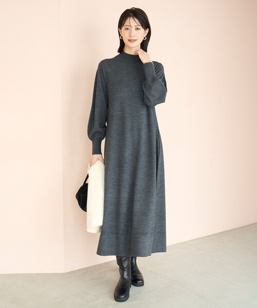 UNFILO XL ニットワンピース 黒 セール】 マイビューティニット ワンピース （ミニ丈・ひざ丈