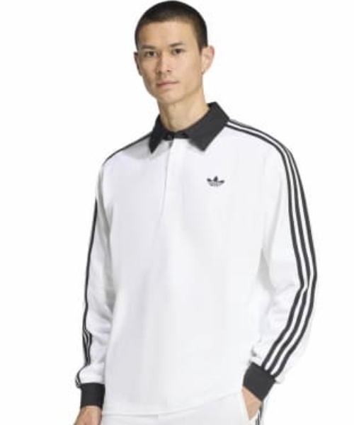 常田着用　adidas 3ストライプロングスリーブポロ　XL adidas（アディダス） ポロシャツ adidas 3-STRIPES RUGBY LONGSLEEVE