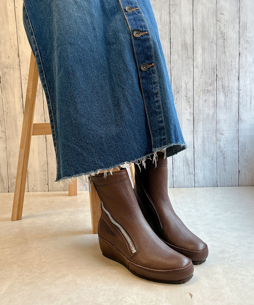 「Hina Day Green」 ショートブーツ 22.5cm ブラウン レディース_画像9