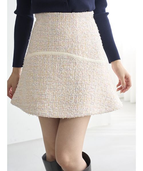 SNIDEL/ツイードフレアミニスカート SNIDEL（スナイデル） スカート ツイードフレアミニスカート
