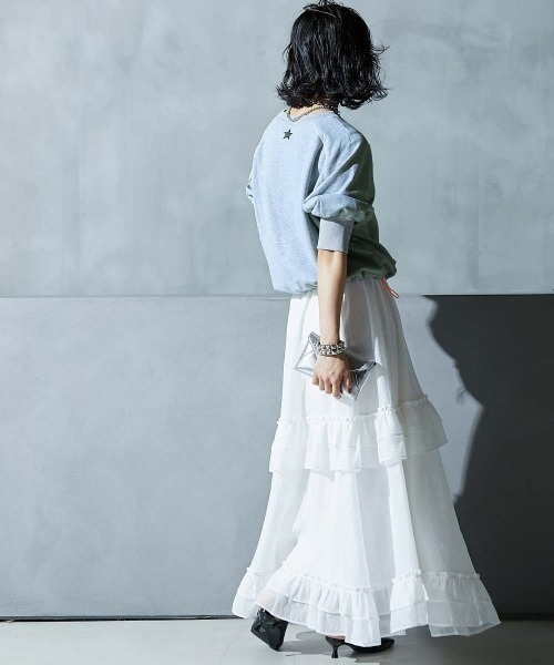 「GEVS.」 スウェットカットソー 5L 杢グレー レディース_画像3