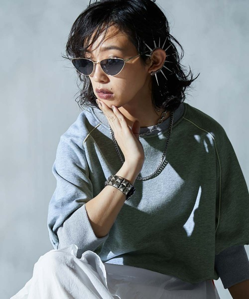 「GEVS.」 スウェットカットソー 5L 杢グレー レディース_画像7