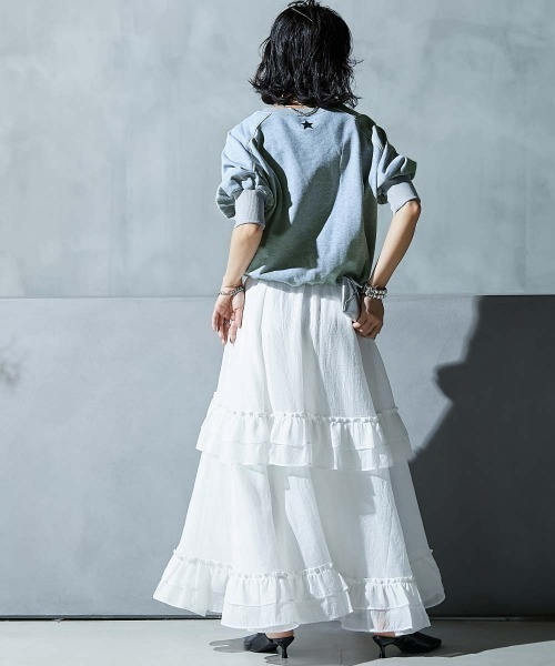 「GEVS.」 スウェットカットソー 5L 杢グレー レディース_画像9