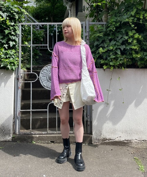 「HELLO.SANFRANCISCO」 カーディガン FREE スカイブルー レディース_画像6