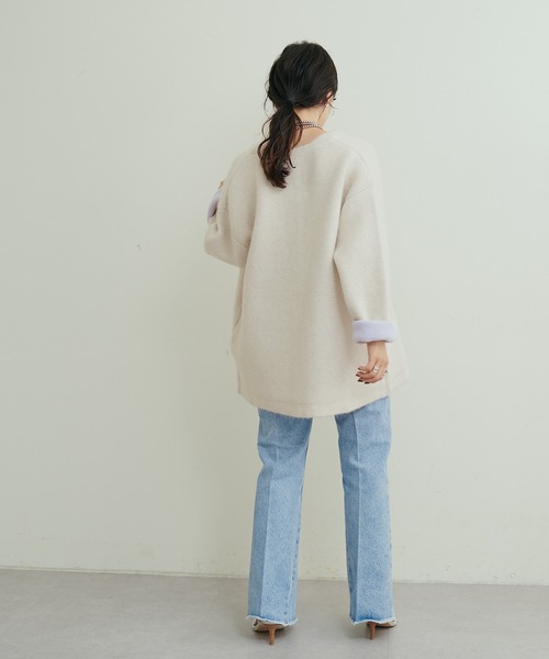 「LARUTA」 ニットカーディガン FREE アイボリー レディース_画像7