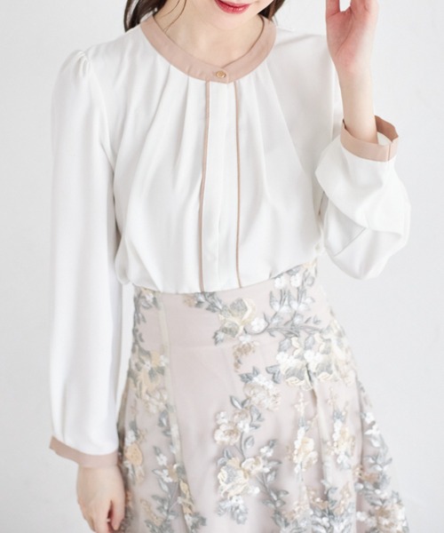 「tocco closet」 長袖ブラウス M ピンクベージュ レディース_画像5