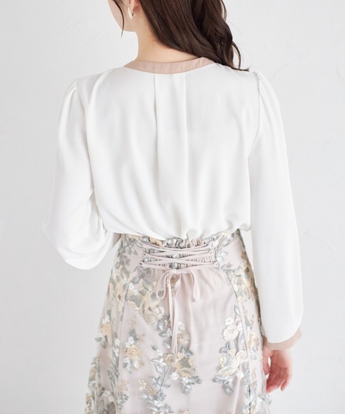 「tocco closet」 長袖ブラウス M ピンクベージュ レディース_画像6