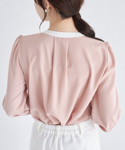 「tocco closet」 長袖ブラウス M ピンクベージュ レディース_画像7