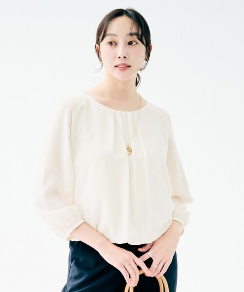 新品　アンタイトル　ブラウス UNTITLED（アンタイトル） ブラウス シャツ 「洗える/ストレッチ/通勤