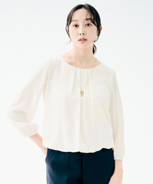 UNTITLED（アンタイトル） ブラウス シャツ 「透けにくい/ウエストイン