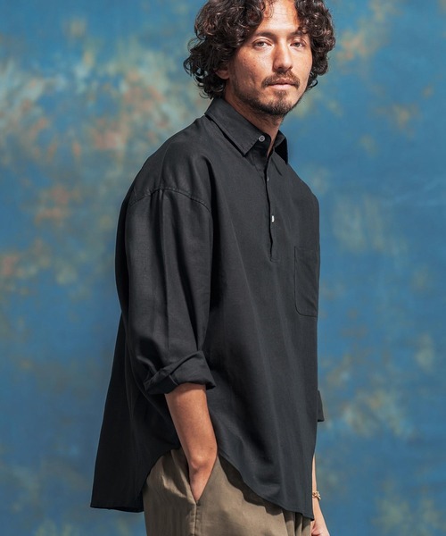 「Jih Nunc」 長袖シャツ L カーキ メンズ_画像3