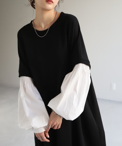 「HUG.U」 長袖ワンピース FREE グレー レディース_画像8