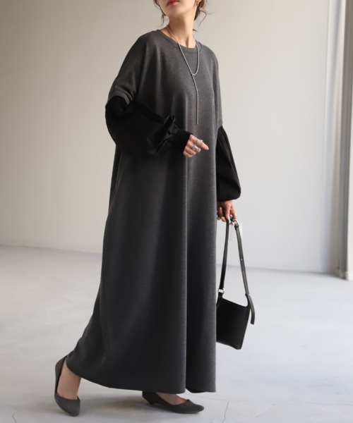 「HUG.U」 長袖ワンピース FREE グレー レディース_画像9