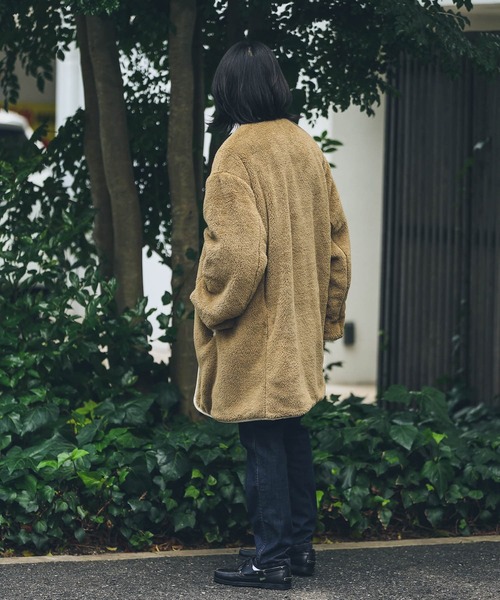 「ARMY TWILL」 ノーカラーコート MEDIUM カーキ メンズ_画像5