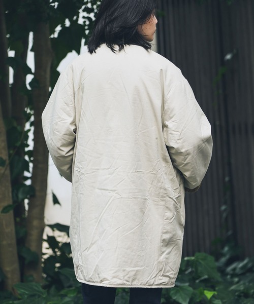 「ARMY TWILL」 ノーカラーコート MEDIUM カーキ メンズ_画像7
