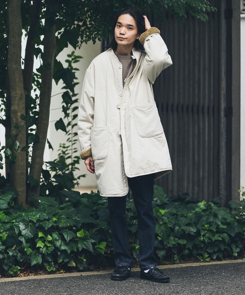 「ARMY TWILL」 ノーカラーコート MEDIUM カーキ メンズ_画像9