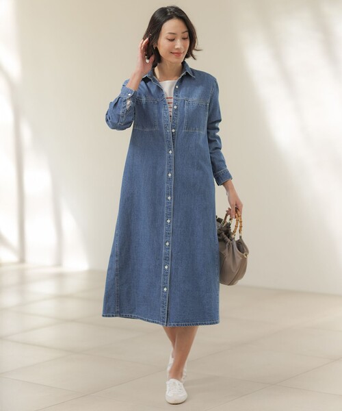 J.PRESS（J.プレス） ワンピース コットンリネン 7oz デニム シャツ