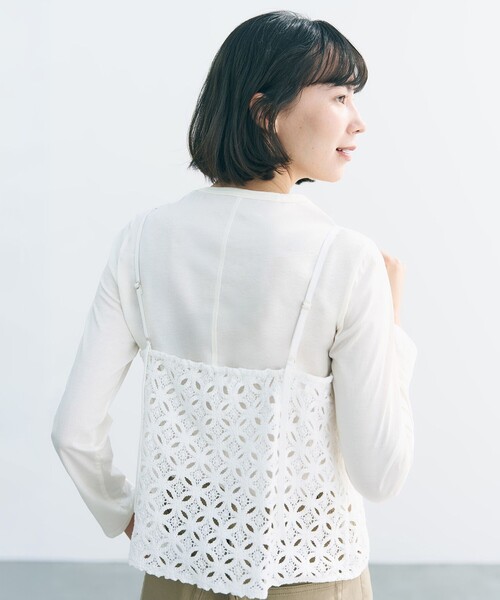 UNFILO（アンフィーロ） tシャツ 「2点セット」ラッセルレース キャミ