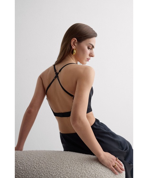 新品2点！intimissimi キャミソール＆ブラジャー 花柄 総柄 ブラック Intimissimi（インティミッシミ） ブラジャー Asia レース バルコ