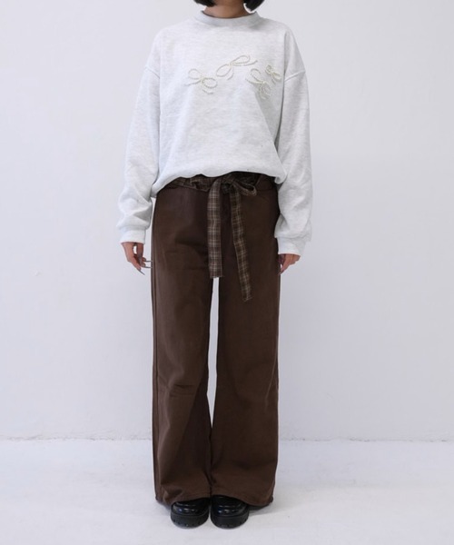 「Uenui」 スウェットカットソー FREE グレー レディース_画像4