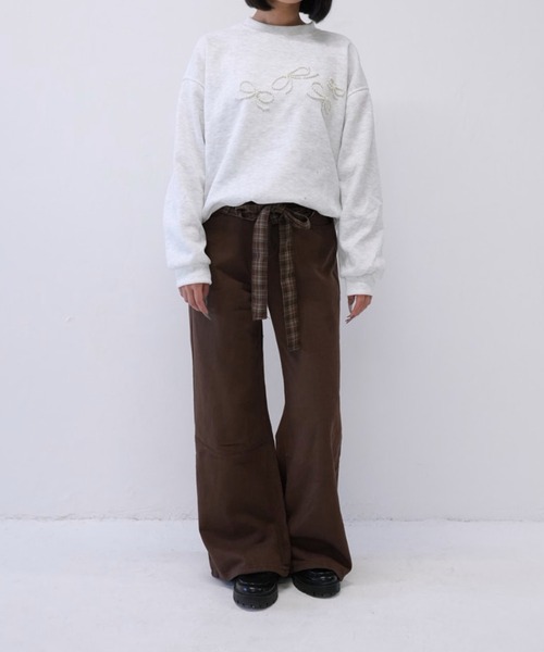 「Uenui」 スウェットカットソー FREE グレー レディース_画像5