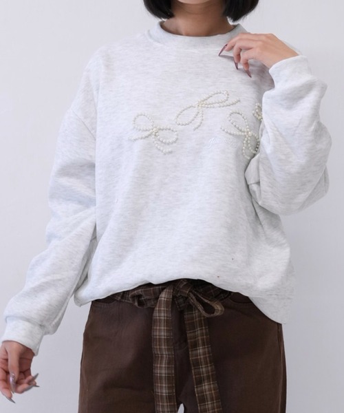 「Uenui」 スウェットカットソー FREE グレー レディース_画像8