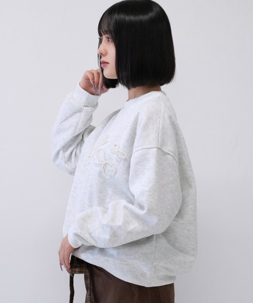 「Uenui」 スウェットカットソー FREE グレー レディース_画像9