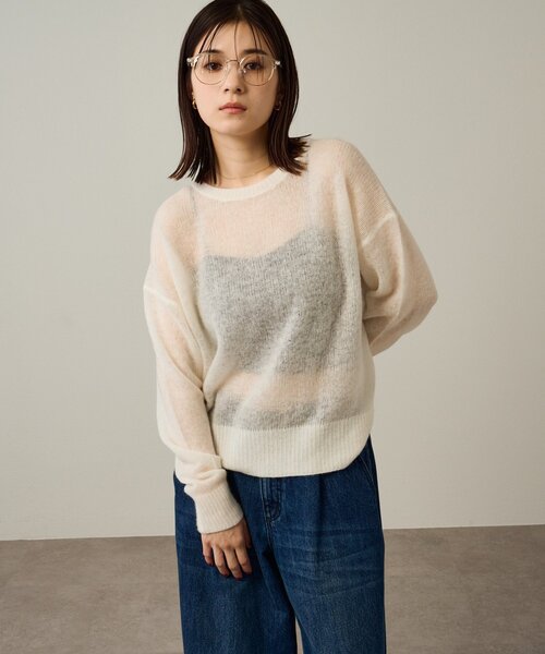 「Omekashi」 長袖ニット FREE グレー レディース_画像3