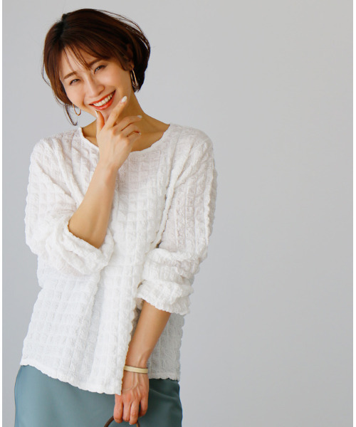 「Ehre style」 長袖カットソー FREE ホワイト レディース_画像5