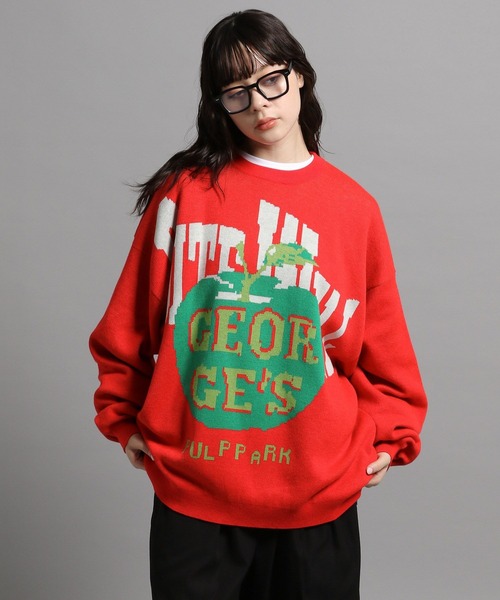 「GEORGE'S」 長袖ニット MEDIUM ブルー メンズ_画像9