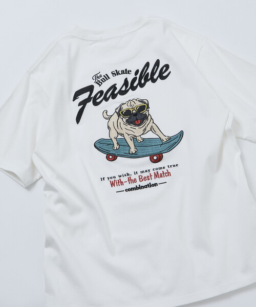 tシャツ 限定展開 FREA'S STORE/フリークスストア リラックスフィット バック刺繍デザイン クルーネック Tシャツ / Dog メンズの画像