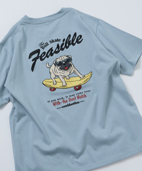 tシャツ 限定展開 FREA'S STORE/フリークスストア リラックスフィット バック刺繍デザイン クルーネック Tシャツ / Dog メンズの画像
