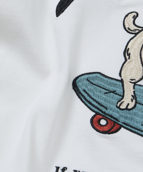 tシャツ 限定展開 FREA'S STORE/フリークスストア リラックスフィット バック刺繍デザイン クルーネック Tシャツ / Dog メンズの画像