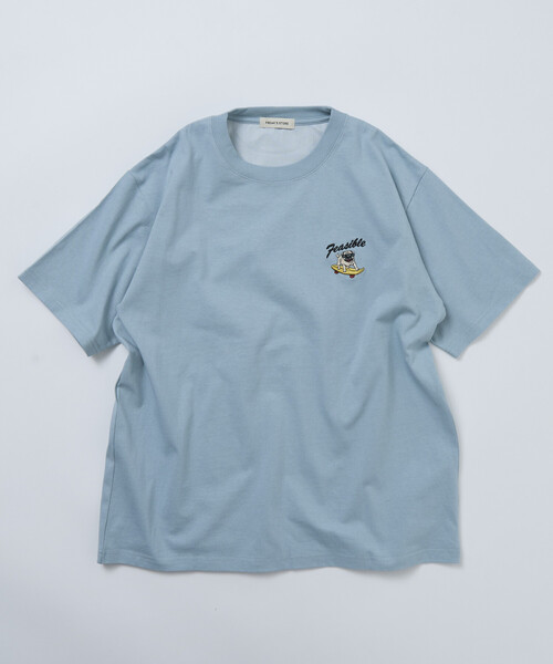 tシャツ 限定展開 FREA'S STORE/フリークスストア リラックスフィット バック刺繍デザイン クルーネック Tシャツ / Dog メンズの画像