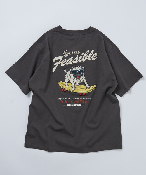 tシャツ 限定展開 FREA'S STORE/フリークスストア リラックスフィット バック刺繍デザイン クルーネック Tシャツ / Dog メンズの画像