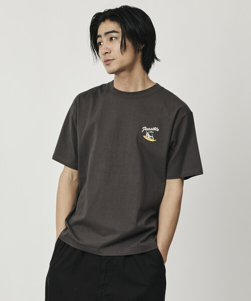 tシャツ 限定展開 FREA'S STORE/フリークスストア リラックスフィット バック刺繍デザイン クルーネック Tシャツ / Dog メンズの画像