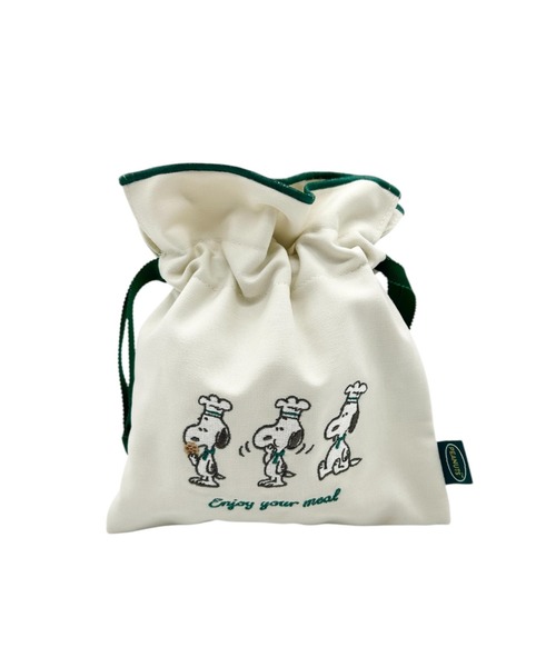 激レア！SNOOPY＆ペパーミントパティ　巾着ポーチ　未使用　レトロ PEANUTS ポーチ PEANUTS/ピーナッツ スナックタイムシェフシリーズ