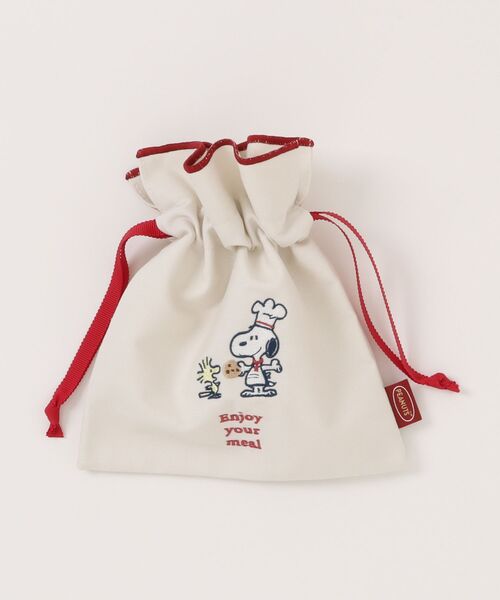 handmade★巾着ポーチ (スヌーピー・2020.PNTSコミック赤) PEANUTS ポーチ PEANUTS/ピーナッツ スナックタイムシェフシリーズ